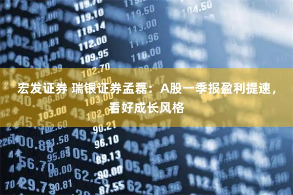 宏发证券 瑞银证券孟磊：A股一季报盈利提速，看好成长风格